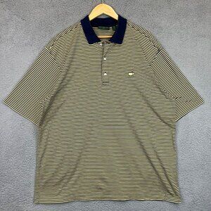Amen Corner Masters‎ Polo Shirt Adult XL Yellow Stripe Golf Golfing Casual Mens